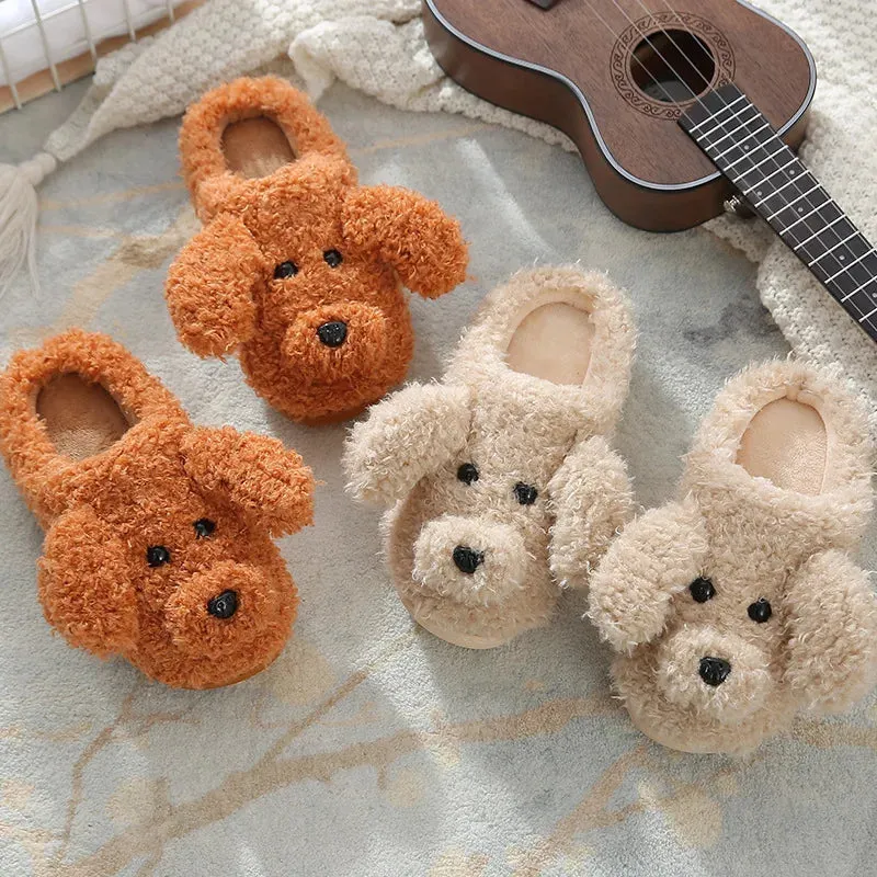 Funki Buys | Shoes | Women's Fluffy Cartoon Dog Fur Slippers