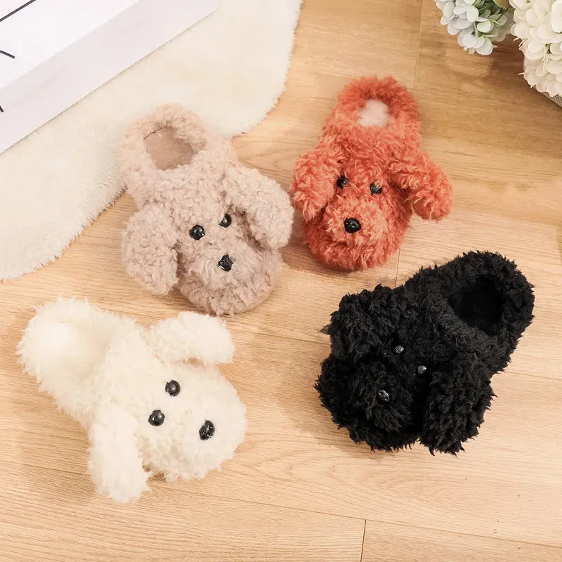 Funki Buys | Shoes | Women's Fluffy Cartoon Dog Fur Slippers