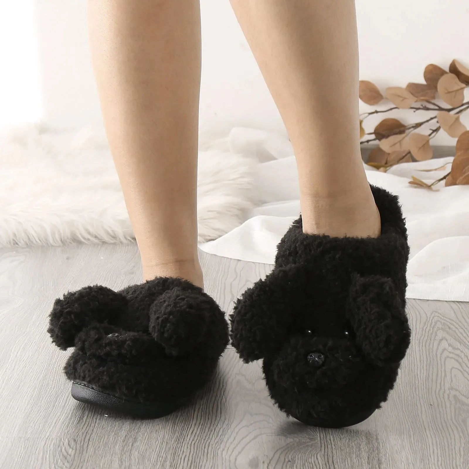 Funki Buys | Shoes | Women's Fluffy Cartoon Dog Fur Slippers