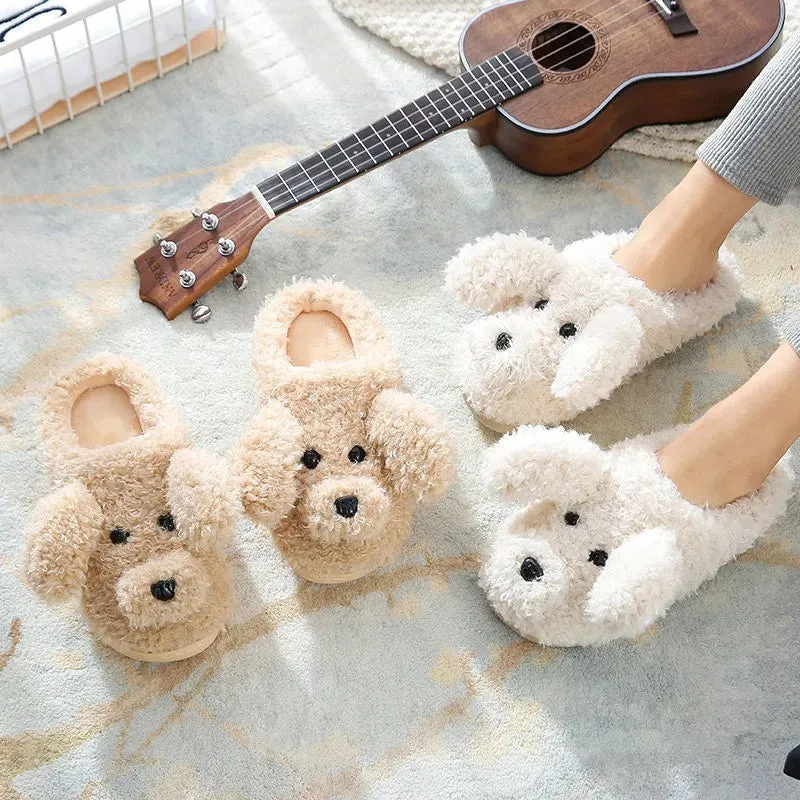 Funki Buys | Shoes | Women's Fluffy Cartoon Dog Fur Slippers