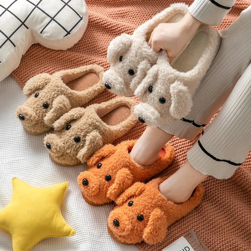 Funki Buys | Shoes | Women's Fluffy Cartoon Dog Fur Slippers
