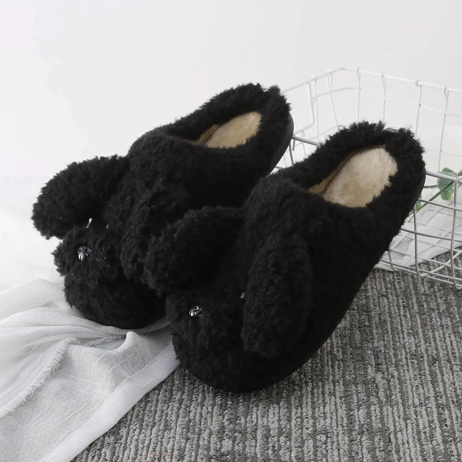 Funki Buys | Shoes | Women's Fluffy Cartoon Dog Fur Slippers