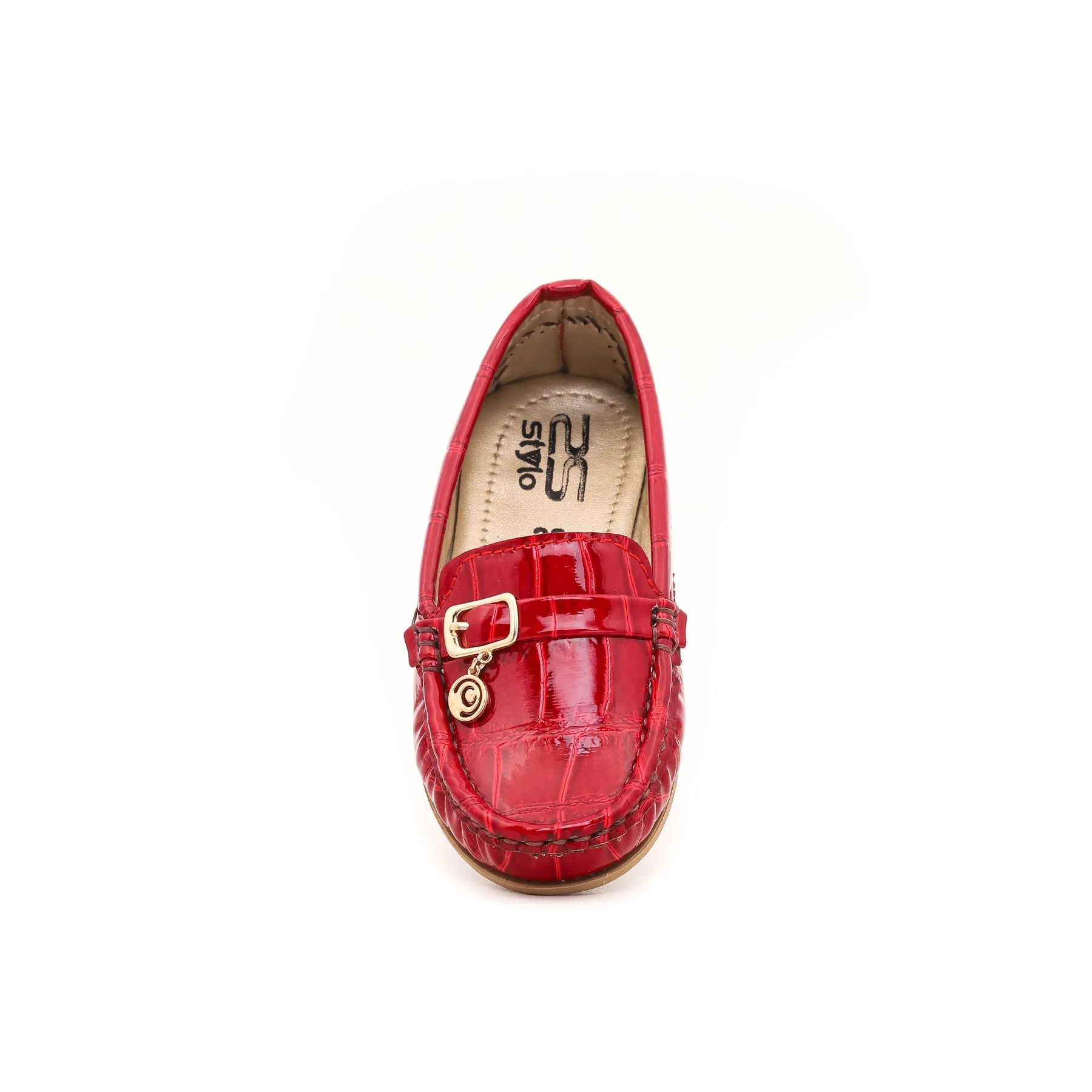 Girls Red Formal Moccasins KD0383