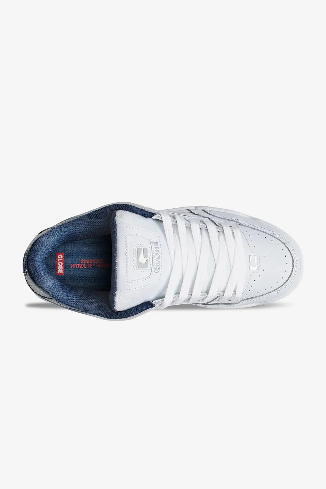 Globe Tilt - White / Blue Stipple