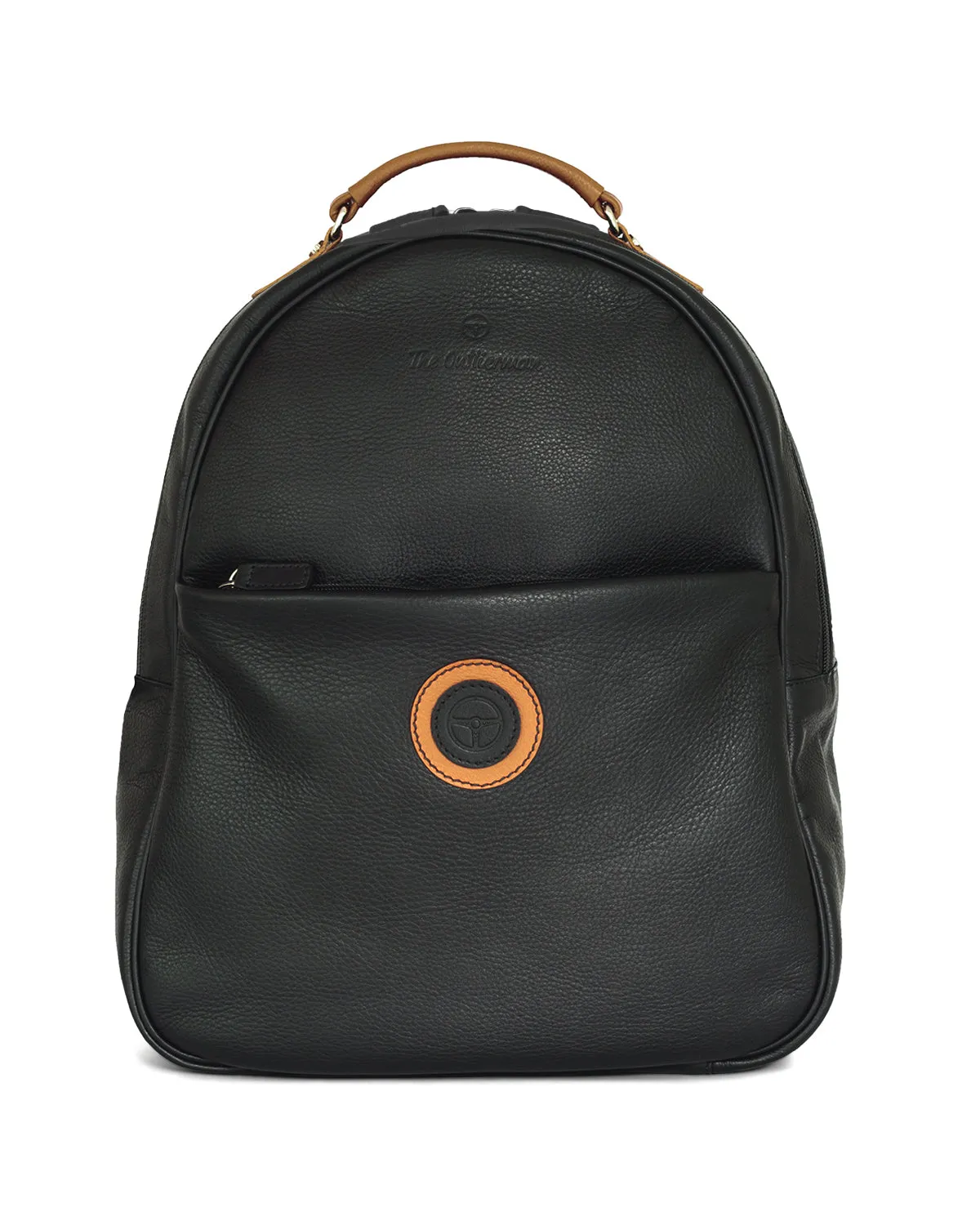 GLOBETROTTER - Full-grain Leather Backpack - Black/Camel