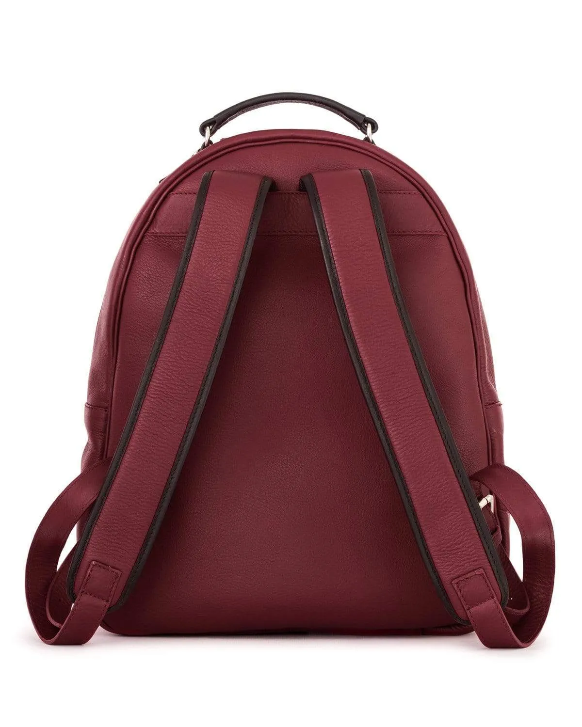 GLOBETROTTER - Full-grain Leather Backpack - Red/Black