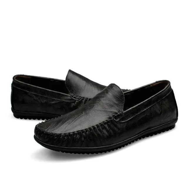 Handmade Plus Size Soft Moccasins Genuine Leather Shoe