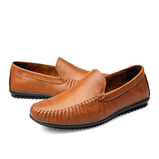 Handmade Plus Size Soft Moccasins Genuine Leather Shoe