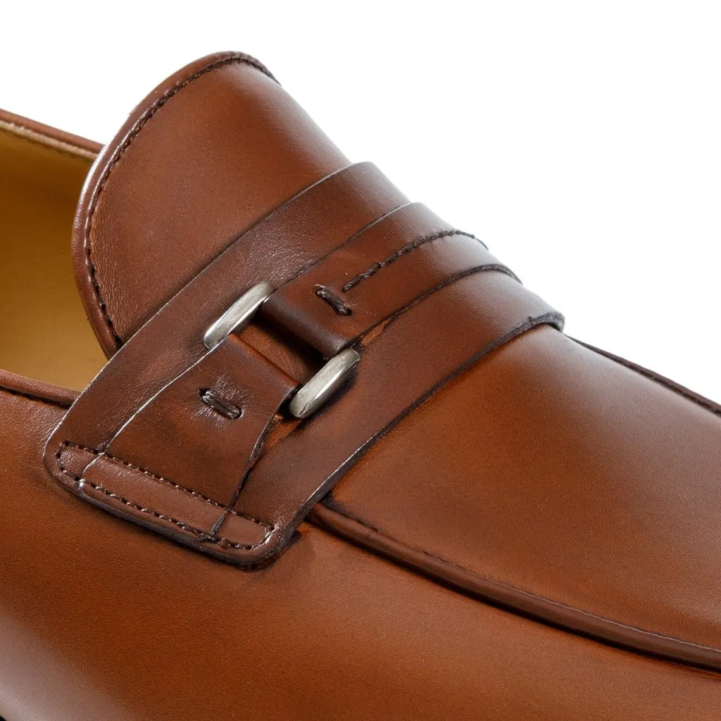 HENRY SARTORIAL Calf Leather Moccasin BROWN