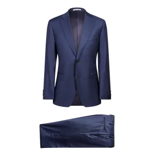 HENRY SARTORIAL Dun Full Canvas Textured Suit NAVY REG