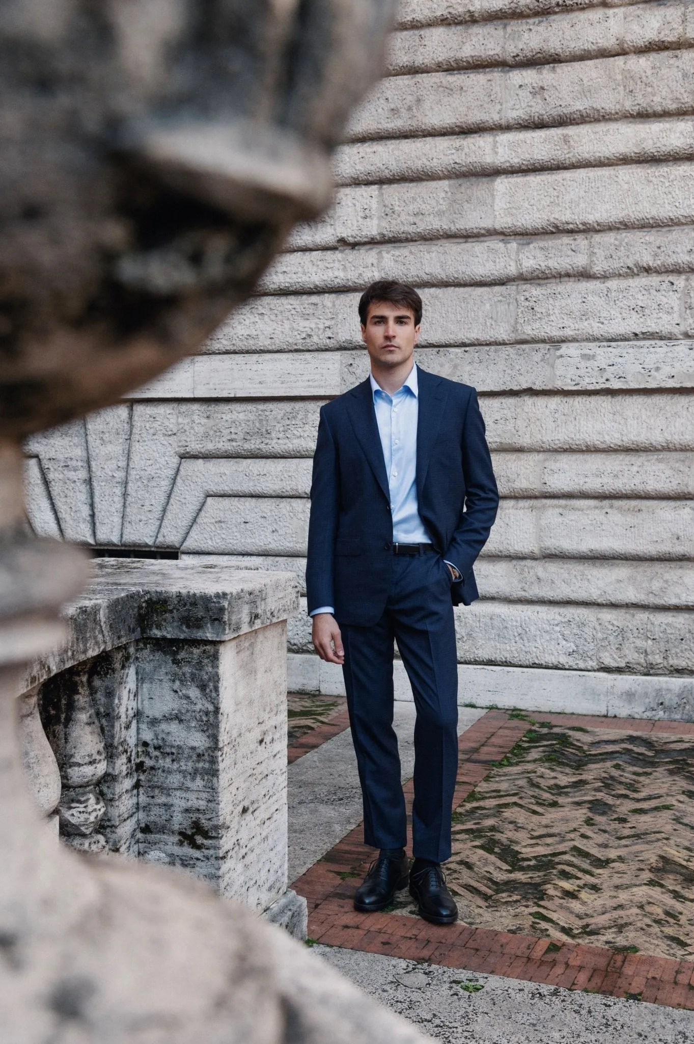 HENRY SARTORIAL HERITAGE Zegna High Performance™ Plain Suit DARK NAVY REG