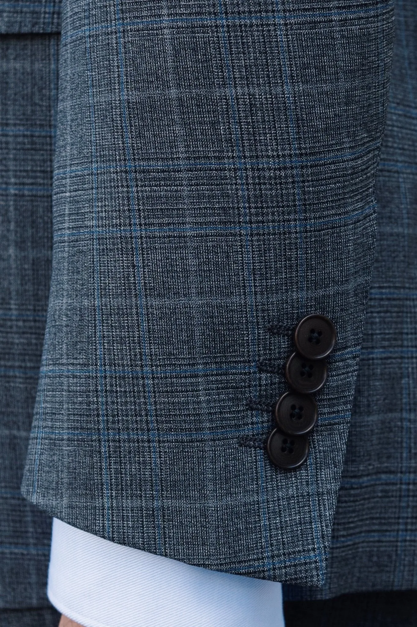 HENRY SARTORIAL HERITAGE Zegna Loop™ Full Canvas Check Suit GREY BLUE REG