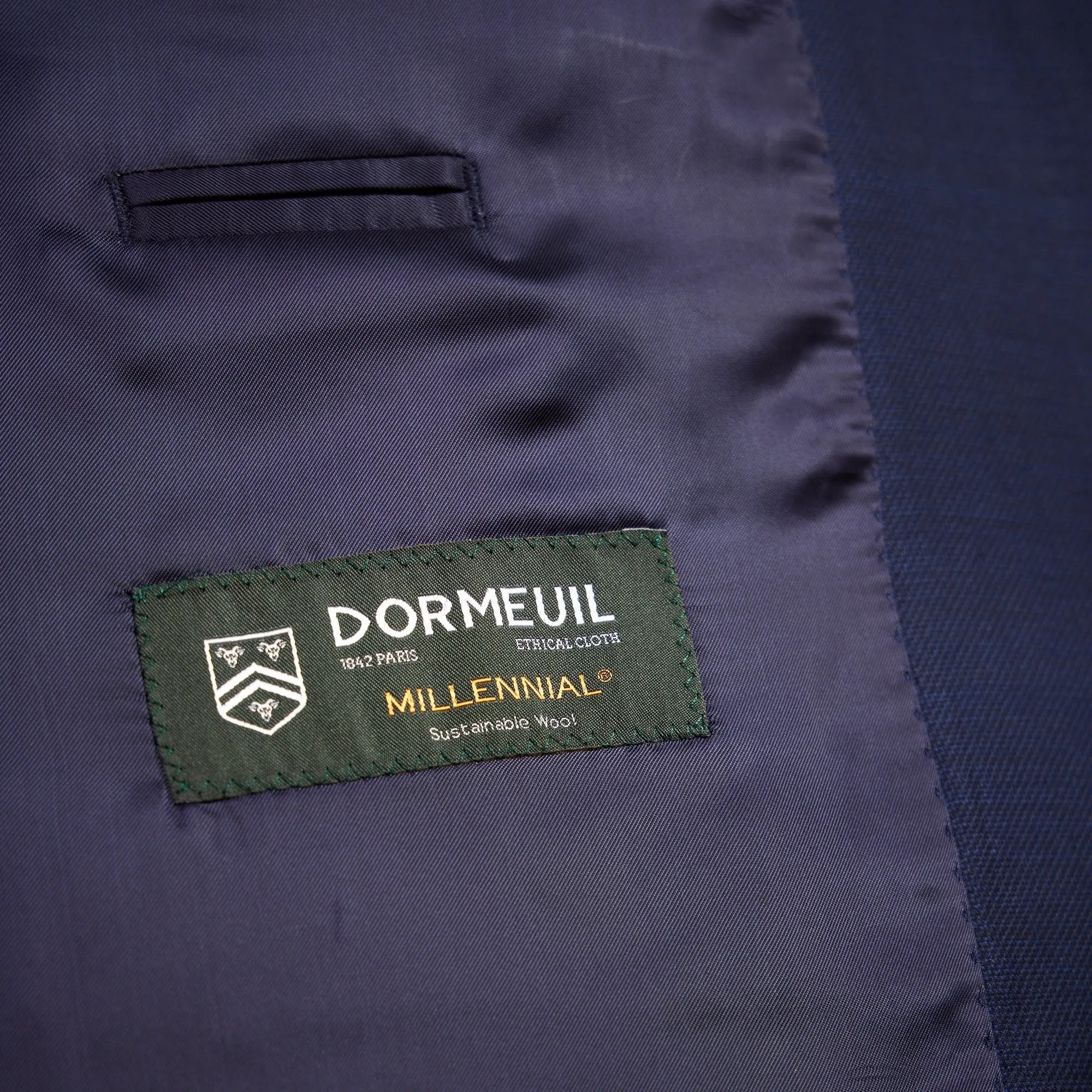 HENRY SARTORIAL x DORMEUIL Dun Full Canvas Plain Suit NAVY REG
