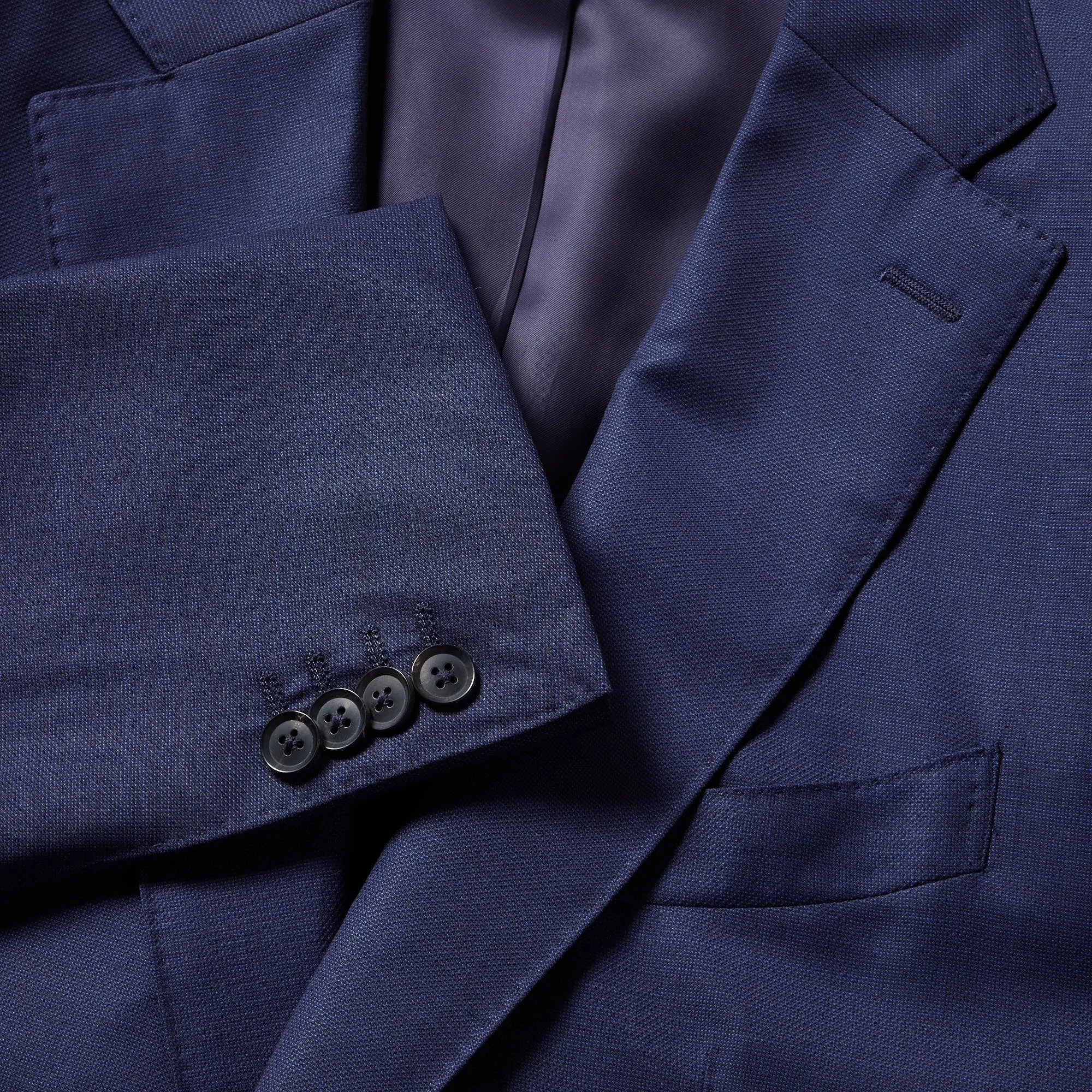HENRY SARTORIAL x DORMEUIL Dun Full Canvas Plain Suit NAVY REG