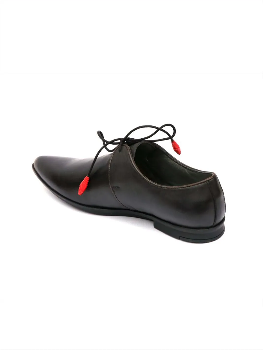 Hitz Men's Black Leather Derby Formal Shoes
