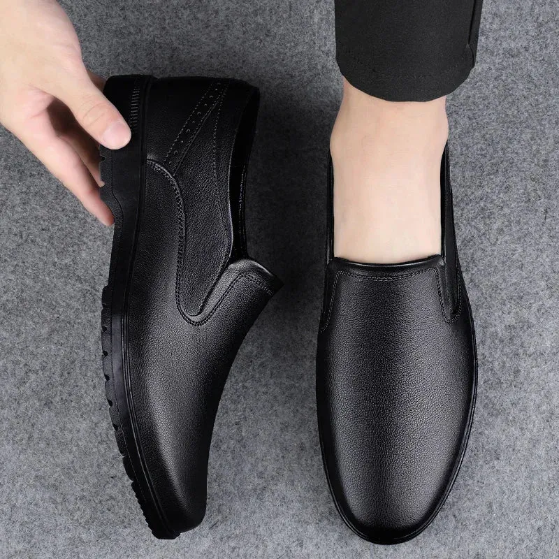 Hnzxzm Leather Men Shoes Slip on loafers Casual Italian Soft Men Loafers Handmade Moccasins Breathable Boat Shoes men Zapatos Hombre