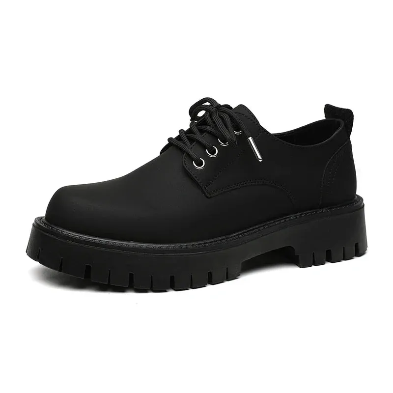 Hnzxzm Men's Big-toe Derby, Leather Platform Oxfords, Casual Loafers, Men's Dress Shoes, British Platform Casual Leather Shoes  38-44