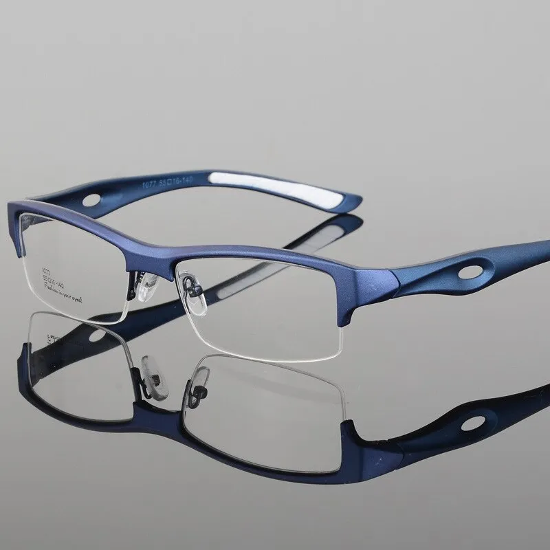 Hotony Men's Semi Rim TR 90 Resin Rectangular Sport Frame Eyeglasses 1077