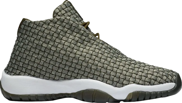 Jordan Future BG Olive Canvas Sneakers, Green