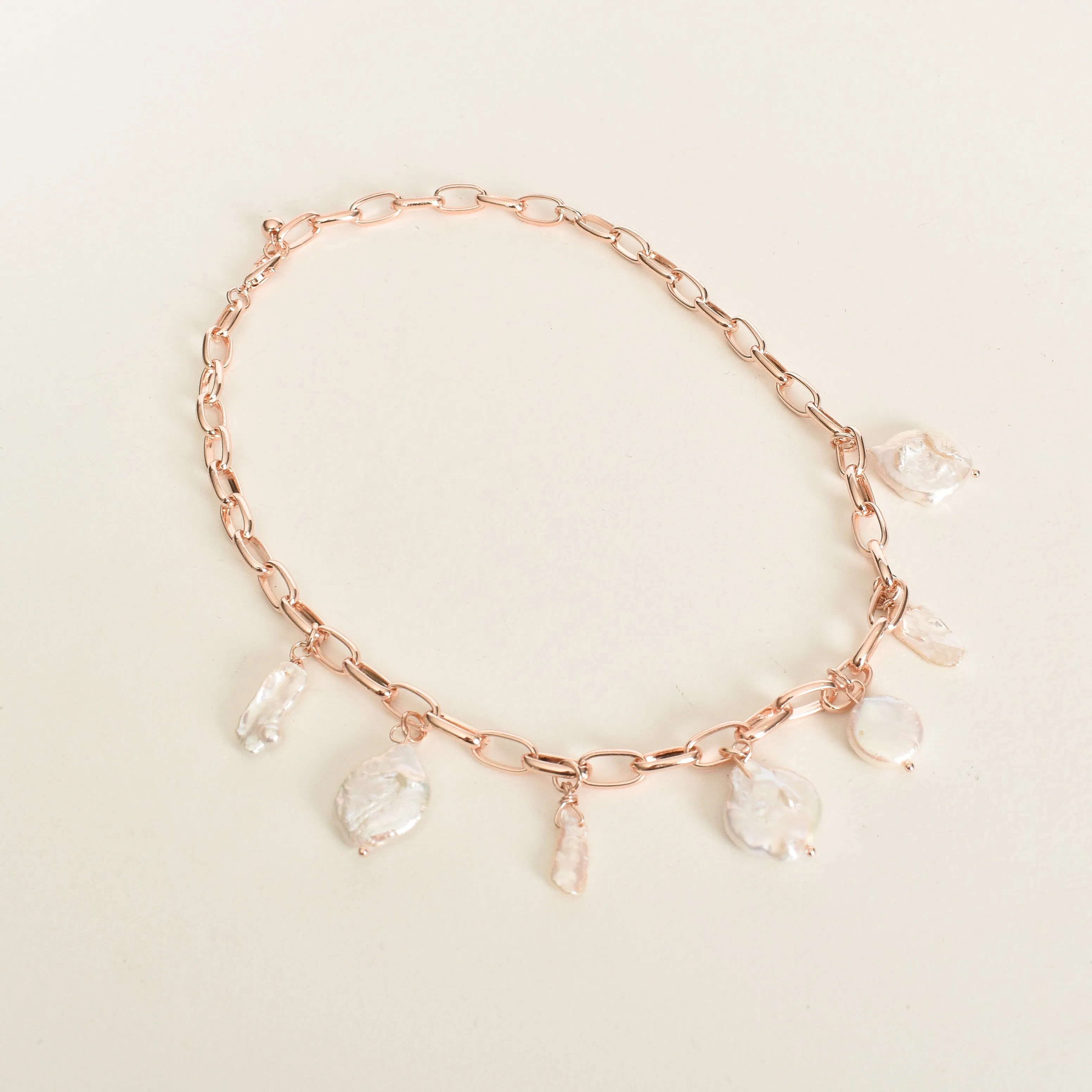 Katie Rose Gold Necklace with Pearls