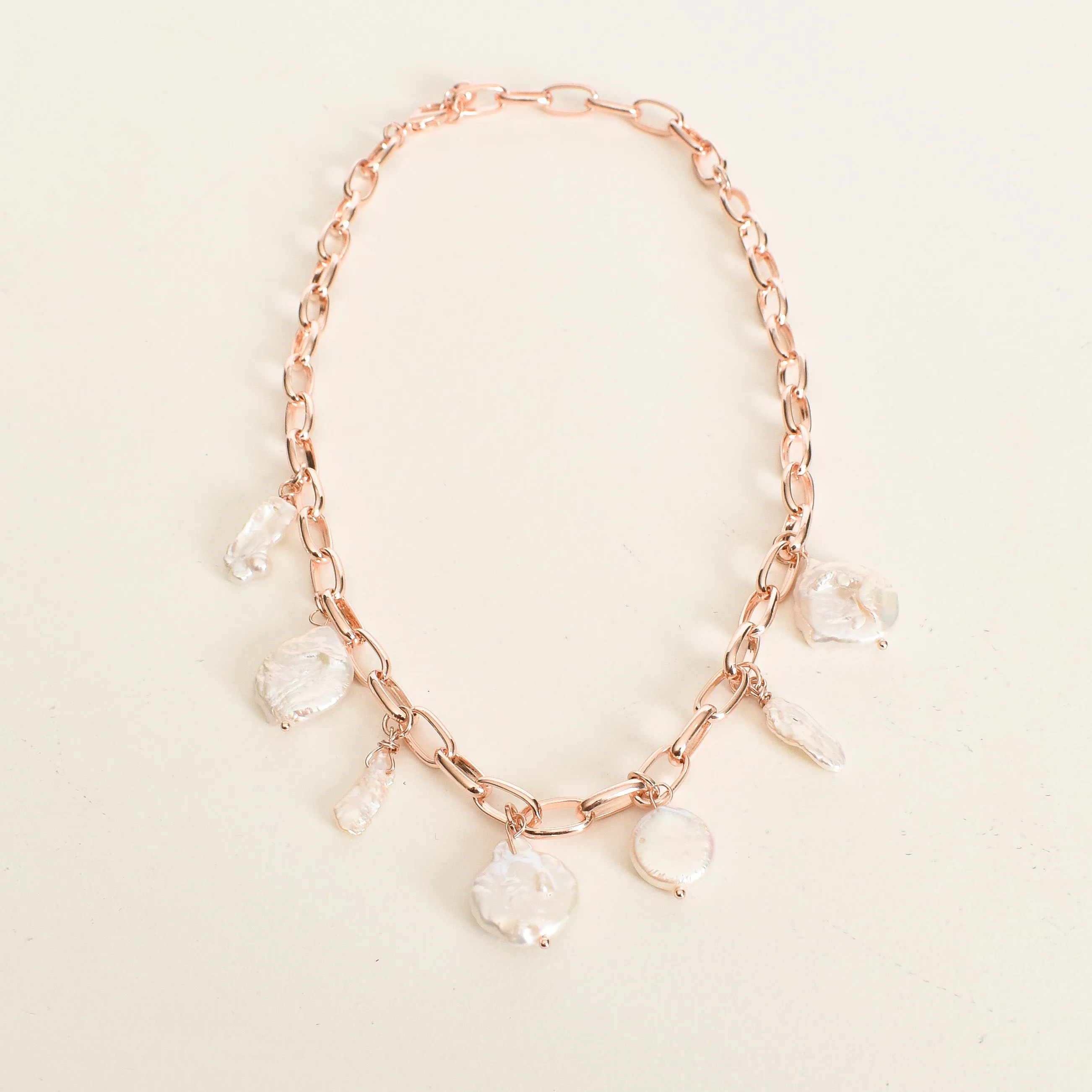 Katie Rose Gold Necklace with Pearls
