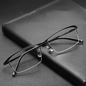 KatKani Men's Semi Rim Rectangular Alloy Frame Eyeglasses Z17003