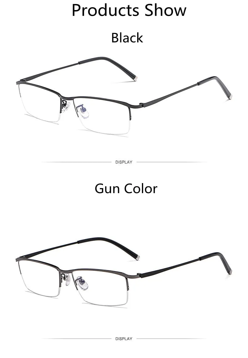 KatKani Men's Semi Rim Rectangular Alloy Frame Eyeglasses Z17003