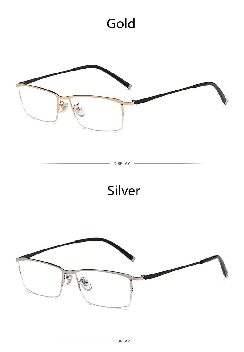 KatKani Men's Semi Rim Rectangular Alloy Frame Eyeglasses Z17003