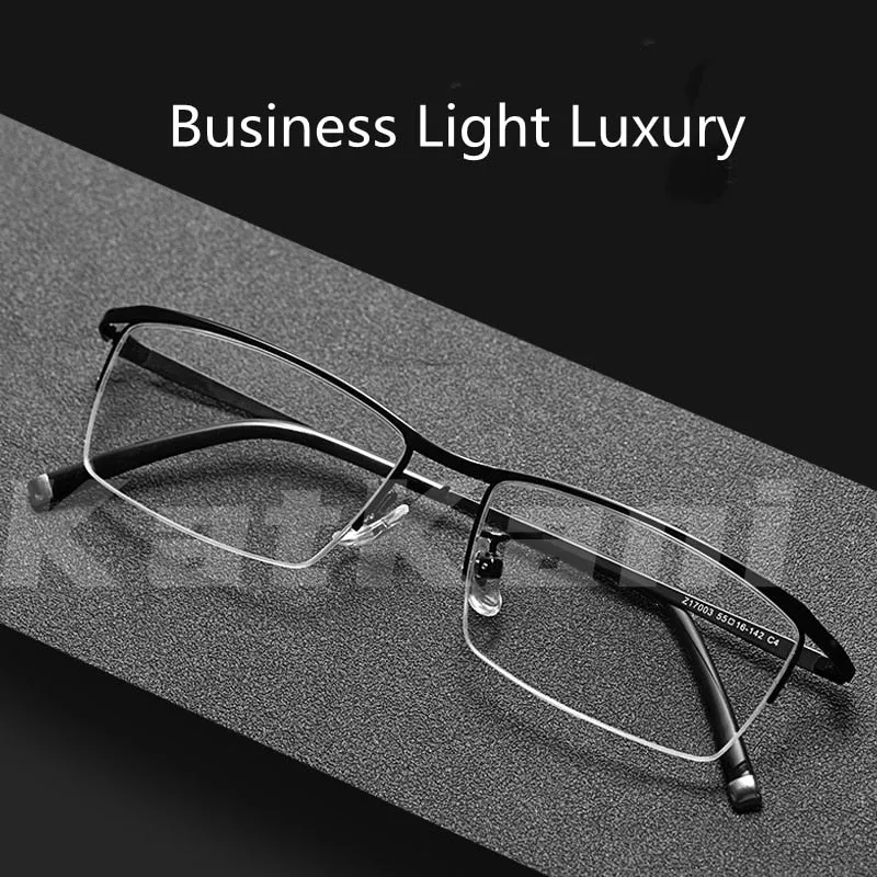 KatKani Men's Semi Rim Rectangular Alloy Frame Eyeglasses Z17003