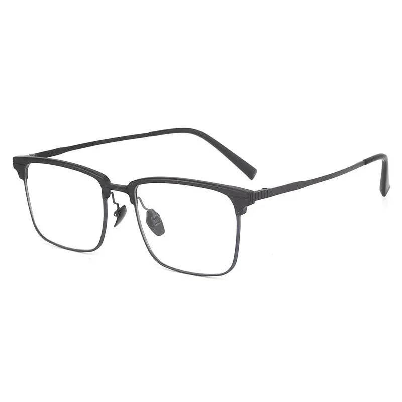 KatKani Unisex Full Rim Square Titanium Eyeglasses Nc7004