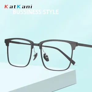 KatKani Unisex Full Rim Square Titanium Eyeglasses Nc7004