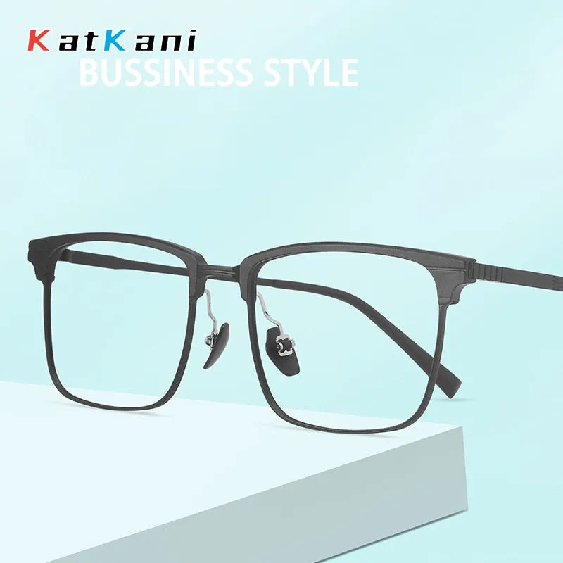 KatKani Unisex Full Rim Square Titanium Eyeglasses Nc7004