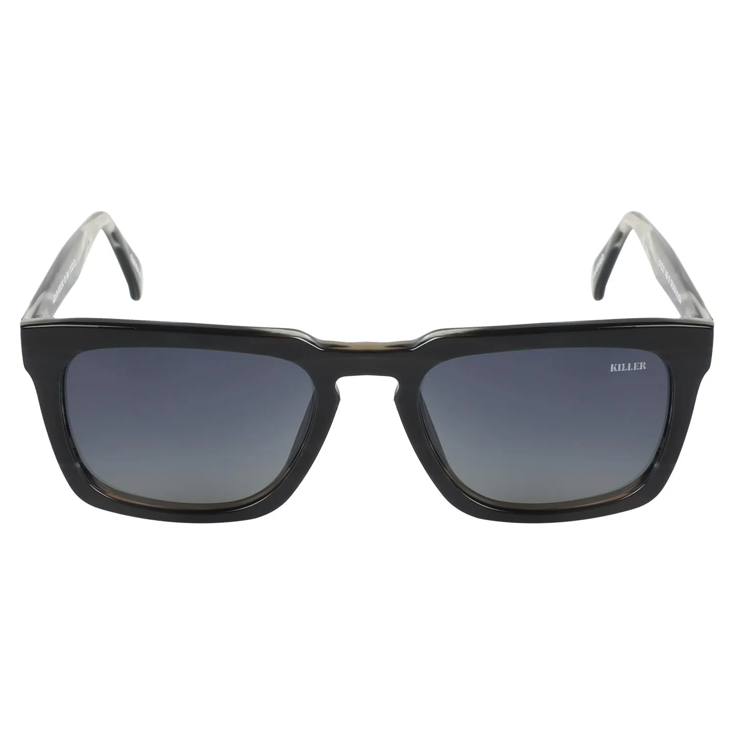 KILLER Unisex Sunglass - Square Shaped Polycarbonate Lens Sunglasses For Men & Women, Boys & Girls, Color - Frame - Black, Lens - Grey