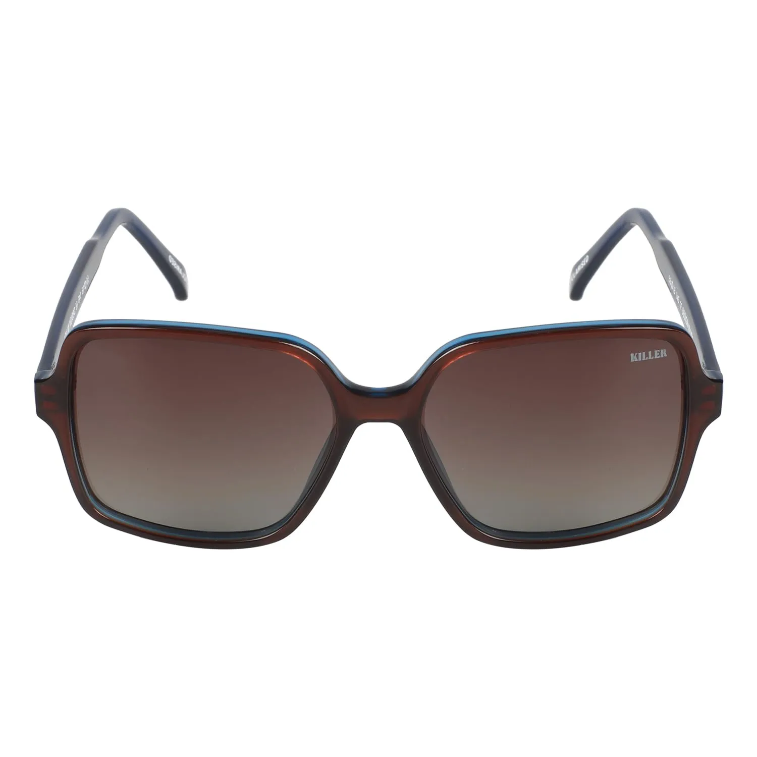 KILLER Women Sunglass - Round Shaped Polycarbonate Lens Sunglasses For Women & Girls (KL3068AFO), Color - Frame - Brown, Lens color - Grey