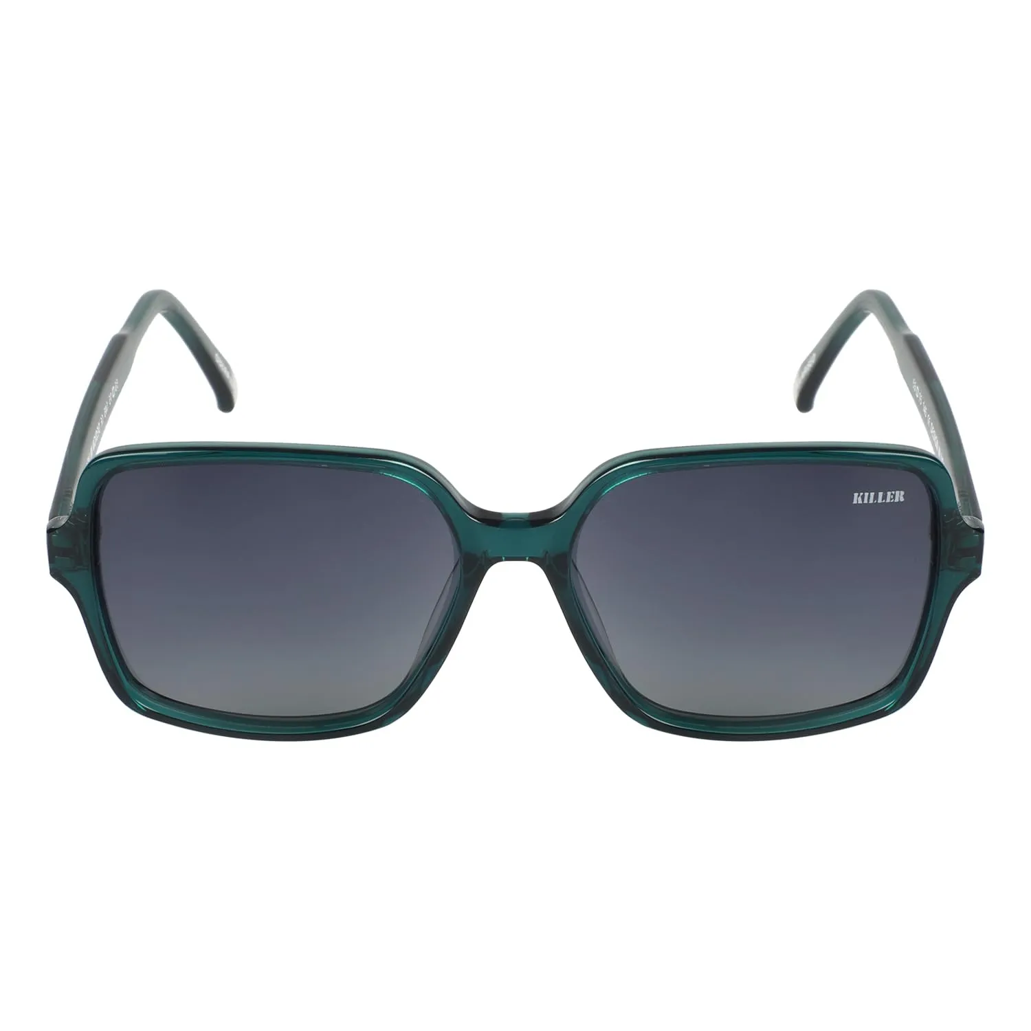 KILLER Women Sunglass - Round Shaped Polycarbonate Lens Sunglasses For Women & Girls (KL3068AFO), Color - Frame - Green, Lens - Grey