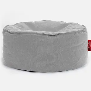 Large Round Pouffe - Canvas Pewter