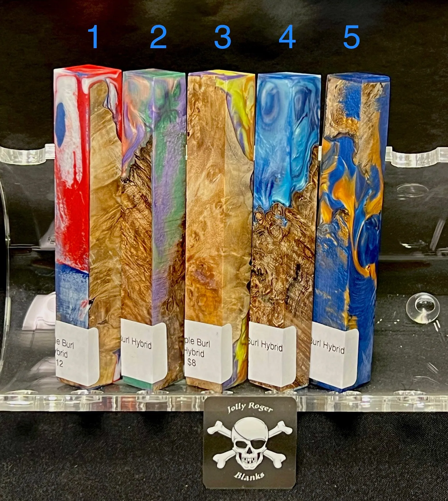 Maple Burl Wood Resin Hybrid Pen Blanks G3