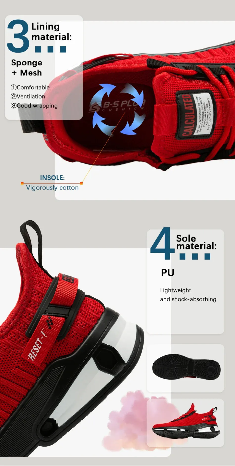 Men's Casual Shoes - Lightweight Running Sneakers - M7260
