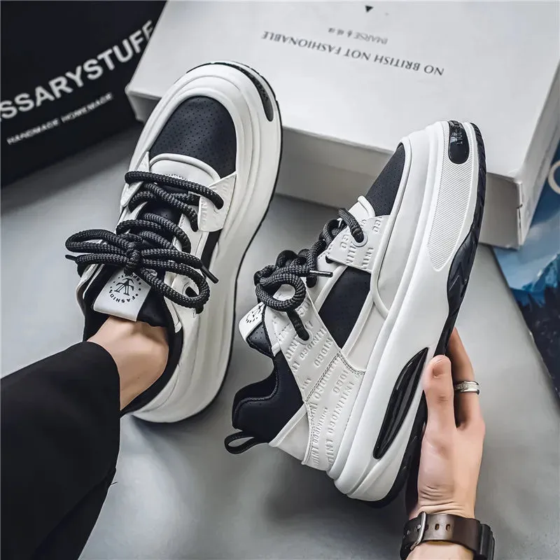 Men's Casual Shoes - Thick Sole Sneakers - Comfortable Soft Footwear - TSS366
