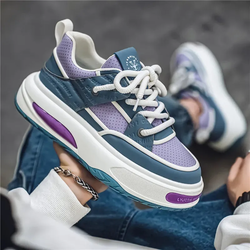 Men's Casual Shoes - Thick Sole Sneakers - Comfortable Soft Footwear - TSS366