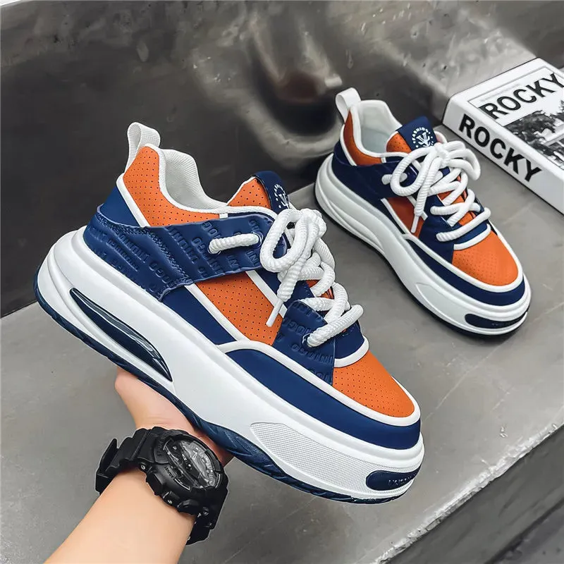Men's Casual Shoes - Thick Sole Sneakers - Comfortable Soft Footwear - TSS366