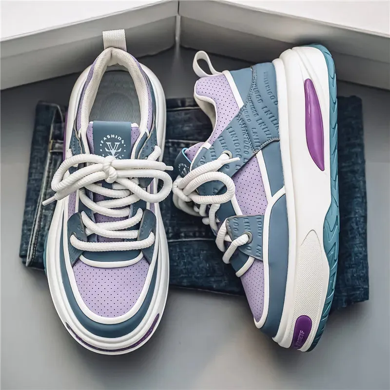 Men's Casual Shoes - Thick Sole Sneakers - Comfortable Soft Footwear - TSS366