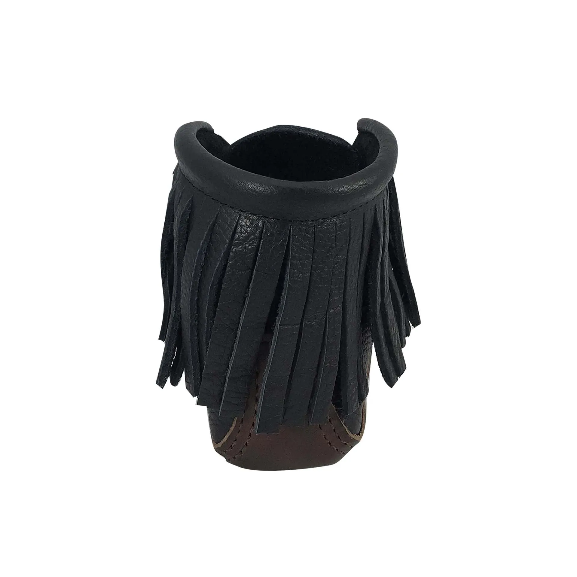 Men's FINAL CLEARANCE Earthing Moccasin Boots Fringed Ankle Moose Hide (Black Size 14 Only)