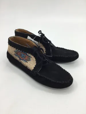 Minnetonka Child Size 5 Youth Black Moccasins