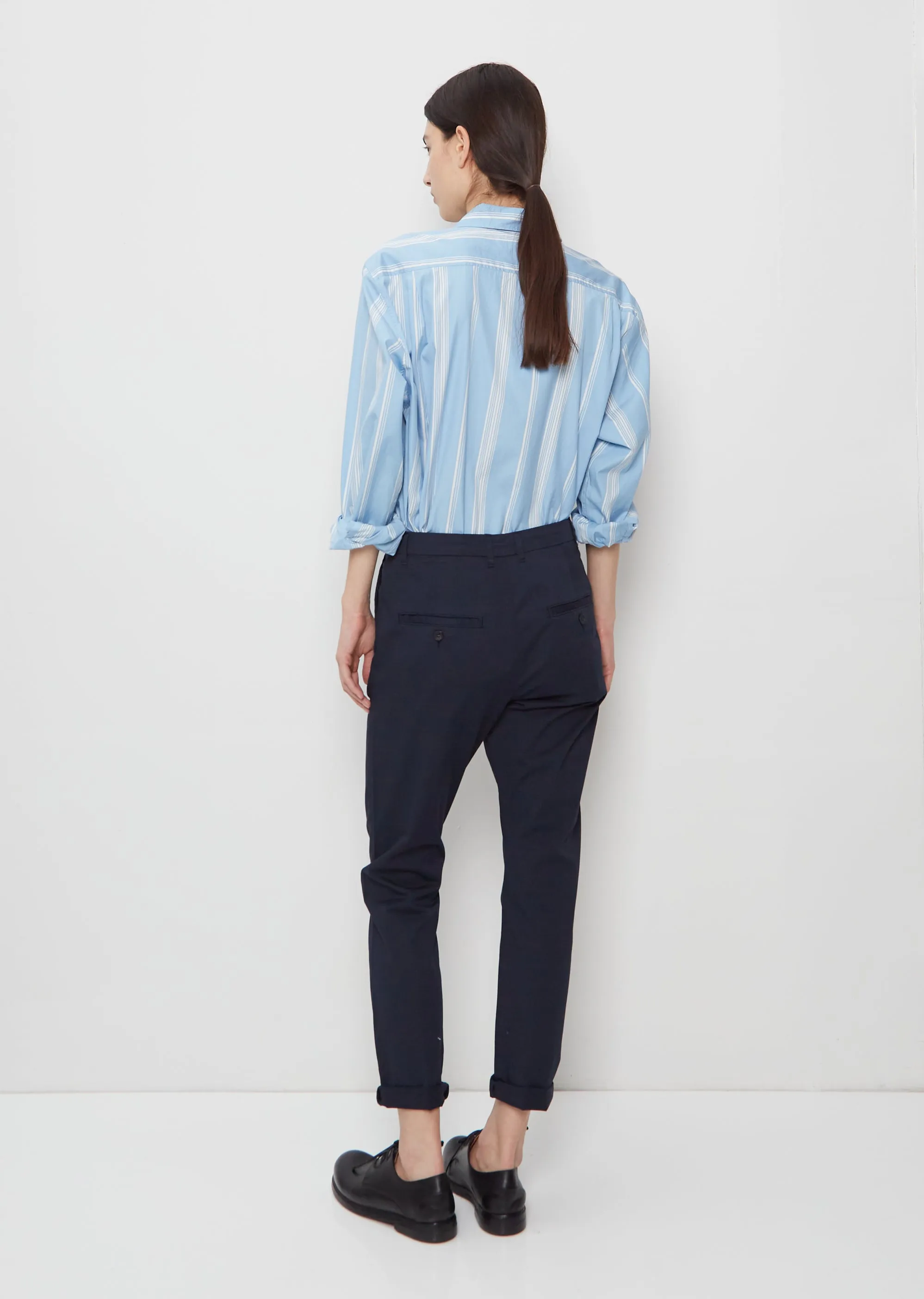News Edit Cotton Trousers — Dark Blue