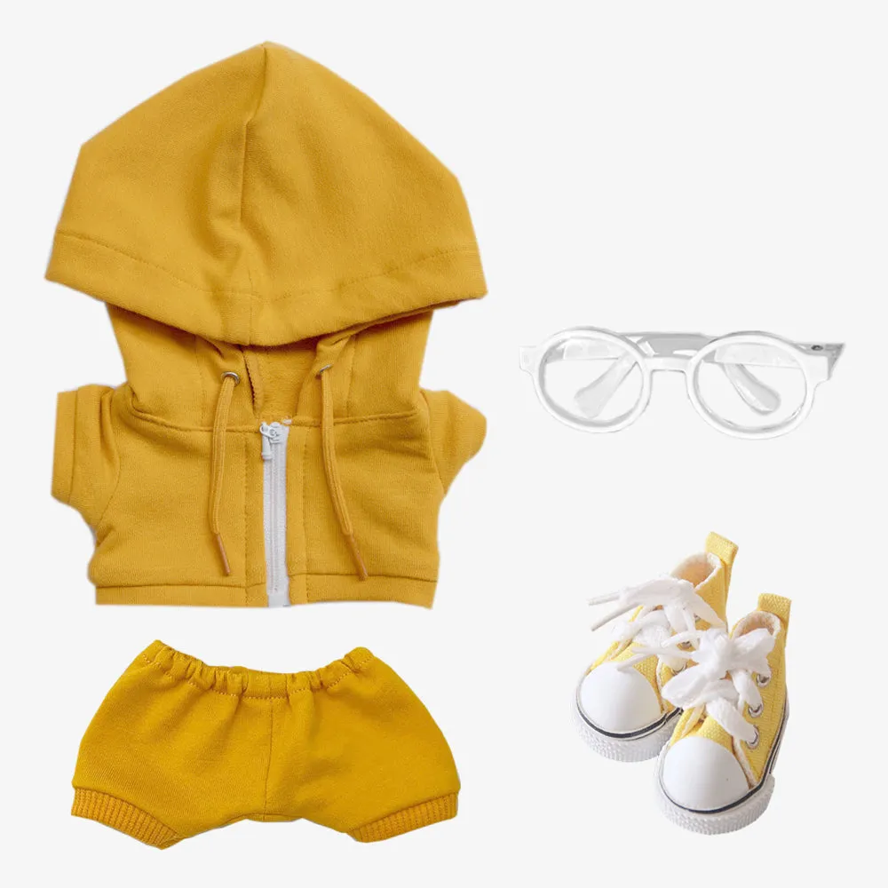 niannyyhouse 10cm 15cm 20cm Plush Doll Clothes Hoodie Pants Glasses Canvas Shoes Sportswear Outfit Soft Stuffed Toy Dressup