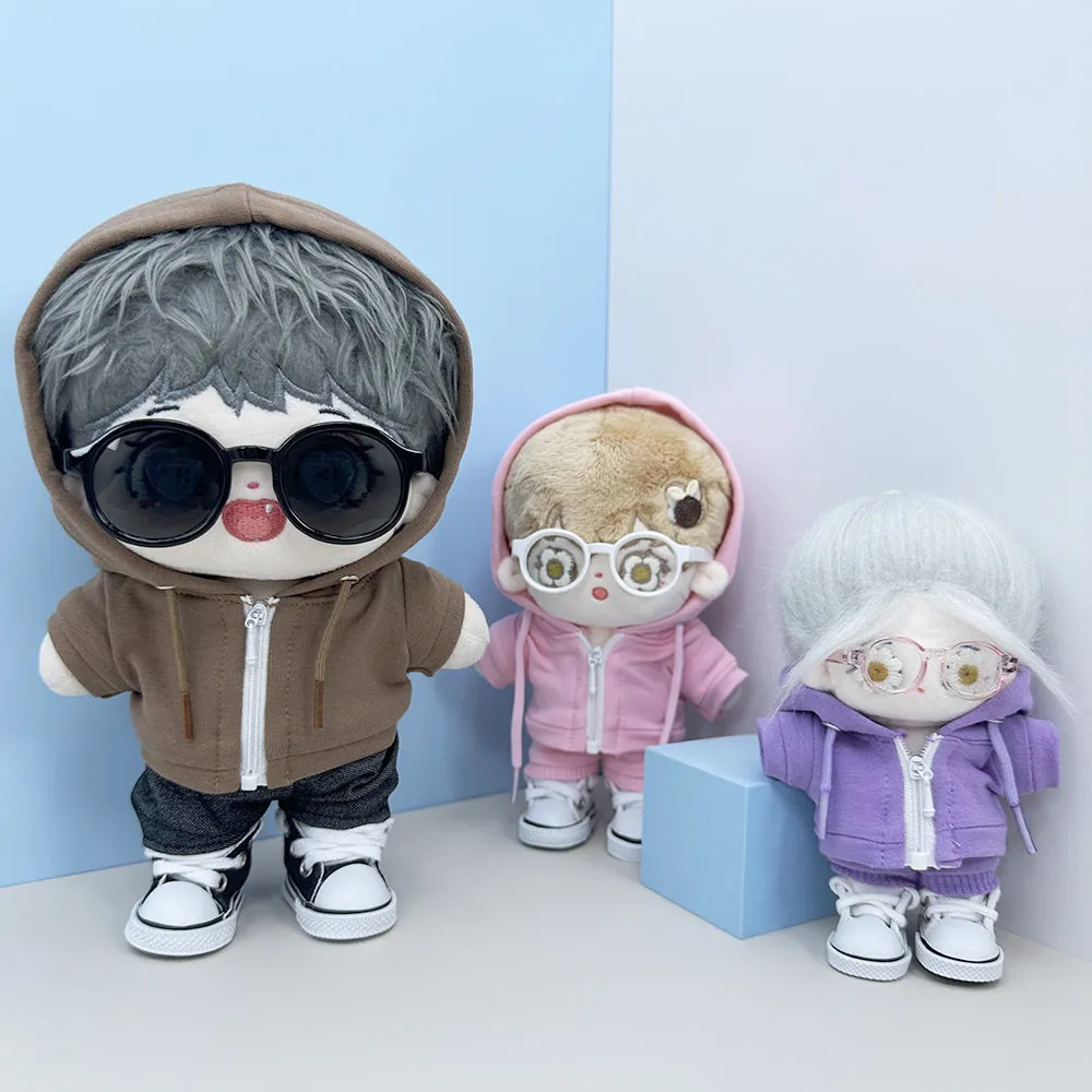 niannyyhouse 10cm 15cm 20cm Plush Doll Clothes Hoodie Pants Glasses Canvas Shoes Sportswear Outfit Soft Stuffed Toy Dressup