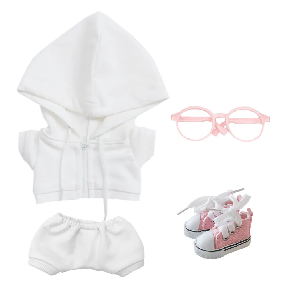 niannyyhouse 10cm 15cm 20cm Plush Doll Clothes Hoodie Pants Glasses Canvas Shoes Sportswear Outfit Soft Stuffed Toy Dressup