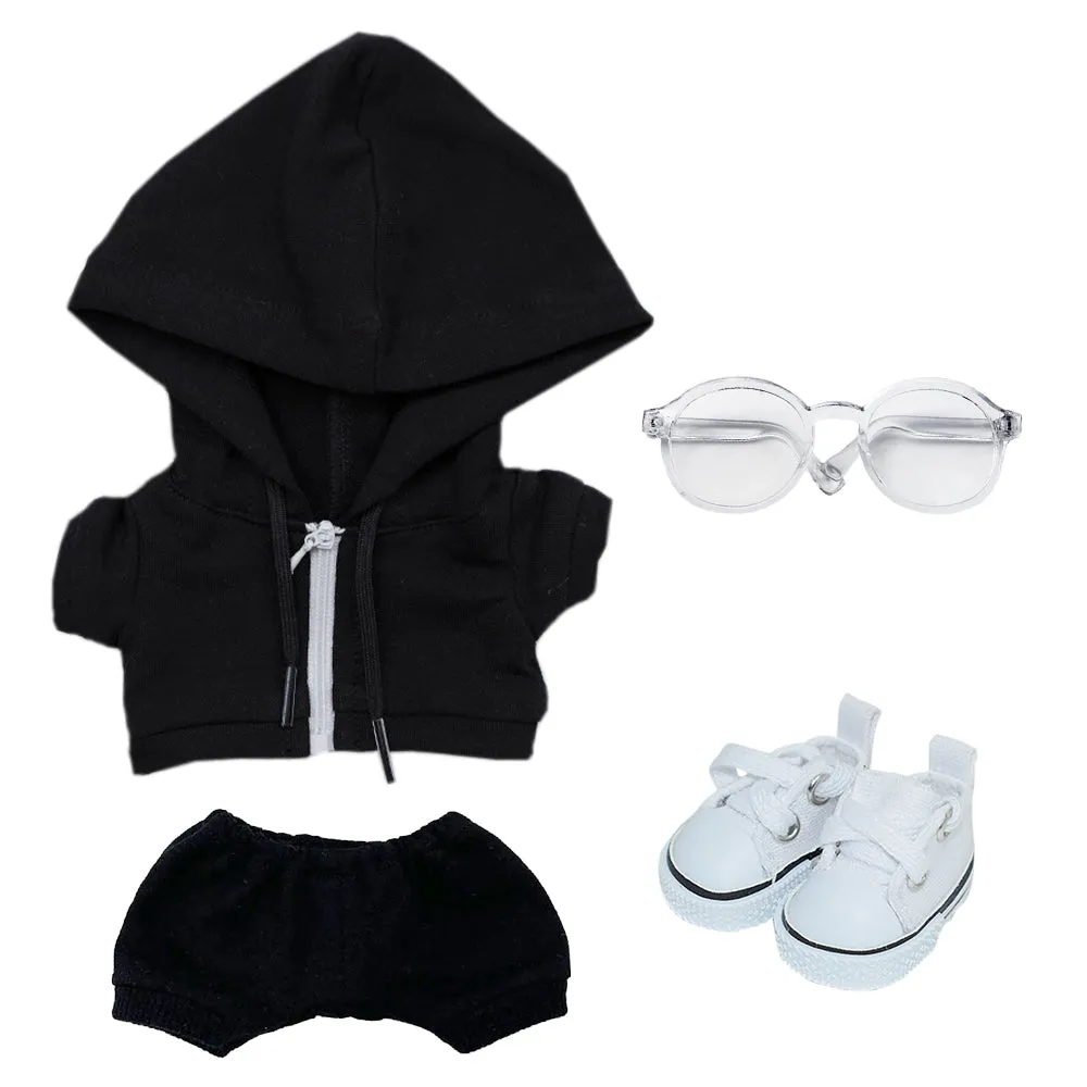 niannyyhouse 10cm 15cm 20cm Plush Doll Clothes Hoodie Pants Glasses Canvas Shoes Sportswear Outfit Soft Stuffed Toy Dressup