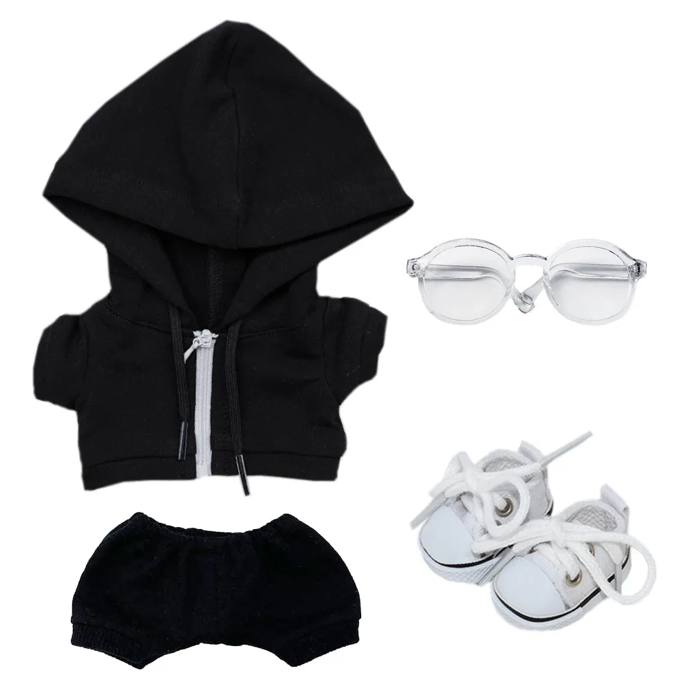 niannyyhouse 10cm 15cm 20cm Plush Doll Clothes Hoodie Pants Glasses Canvas Shoes Sportswear Outfit Soft Stuffed Toy Dressup